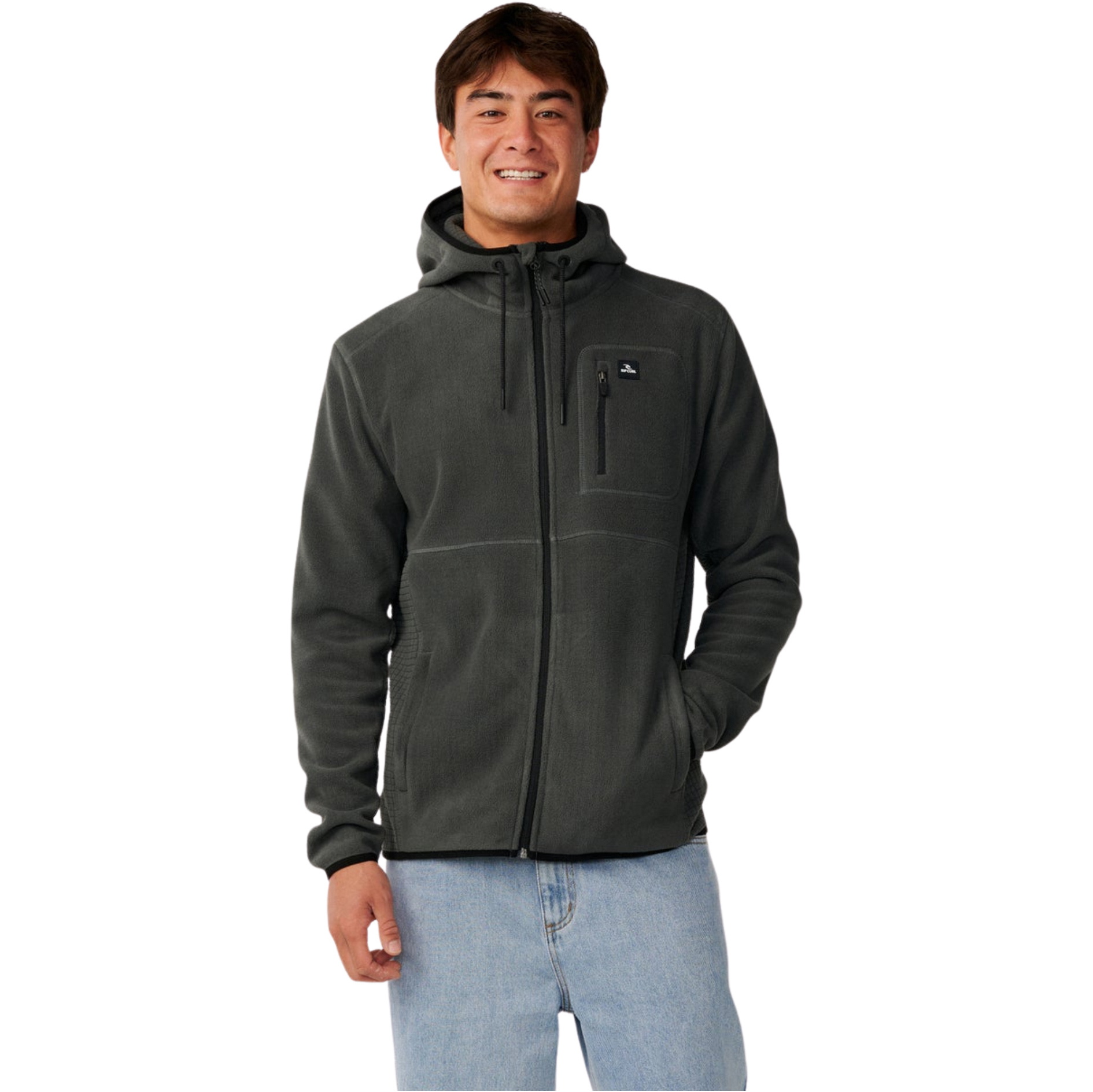 2026 Rip Curl Hombres Partido Polar Zip Thru Fleece 08VMFL - Charcoal Grey